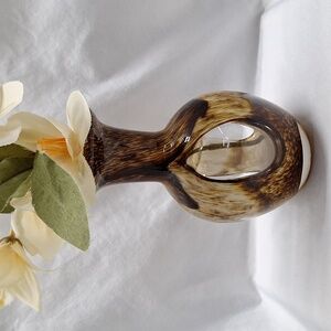 #AEX Glass vase brown tones and clear glass